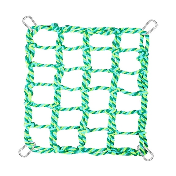 TOOYFUL Bird Rope s Hanging Hammock,with 4 Hooks,Rat Climbing ,Bird Ladder Rope Bridge for Parakeet,Sugar Glider Ferret green