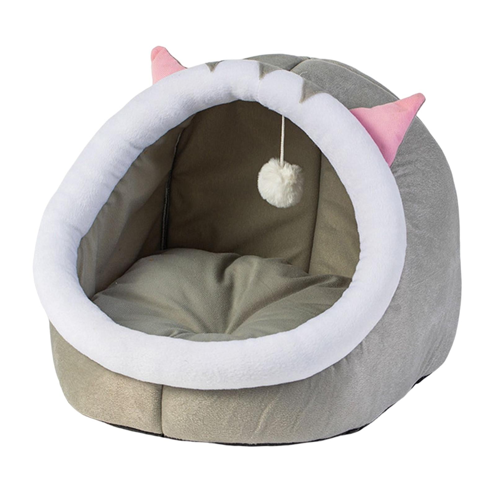 Pet Dog Cat Bed Round Plush Kitten Warm Sleeping Nest Bed Cat Igloo Cave  House