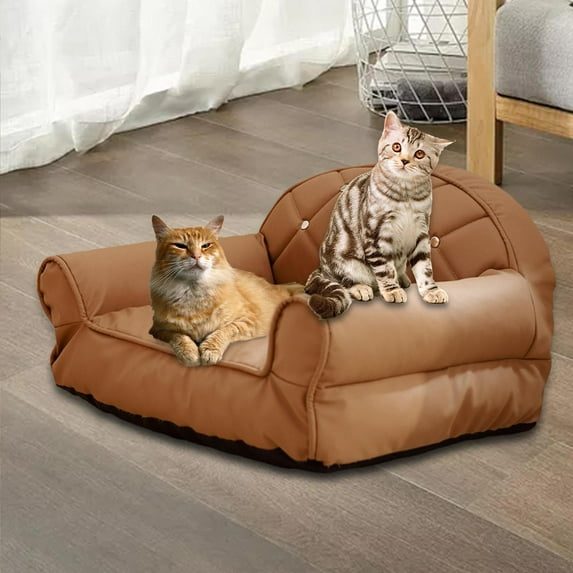 TOOYFUL Cat Couch Cat Sofa Easy to Clean Portable Soft Fashionable Comfortable for Medium Small Dogs Cats Pet Bed Puppy Sleeping Bed Brown