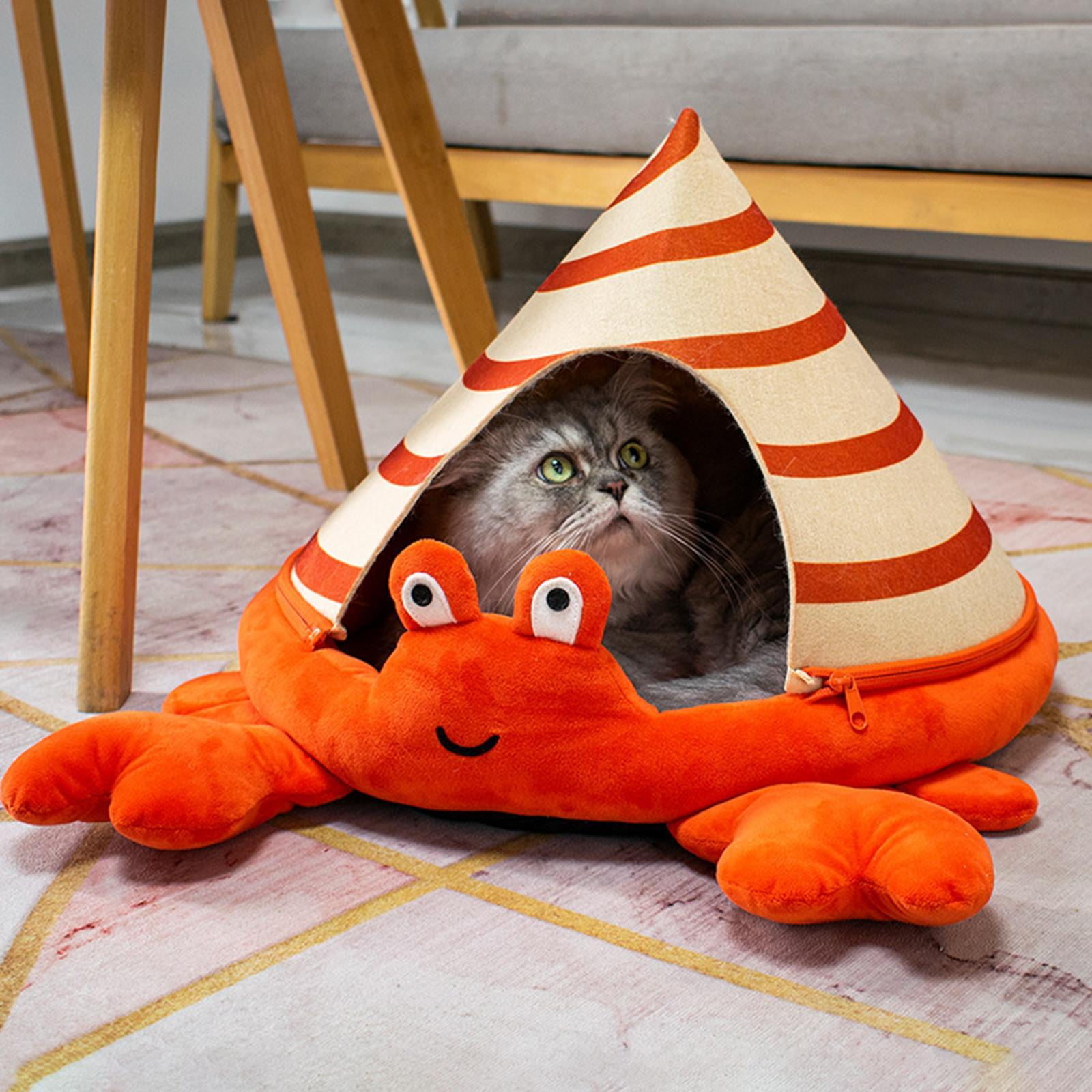 TOOYFUL Cat House Pet Cat Bed for Indoor Cats Winter Kitten Cave Hideaway Hut Cute Puppy Kennel Supplies Sleeping Bed Small Dog House Hermit
