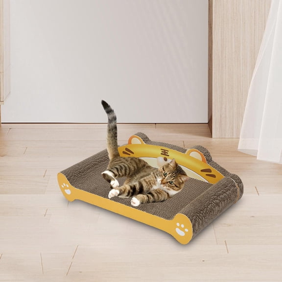 TOOYFUL Cat Scratcher Cardboard Cat Scratch Bed Corrugated Pet Bed Cat Scratching Board Prevents Furniture Damage for Rest Playing Train 50x28x17cm