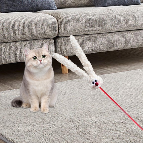 TOOYFUL Cat Teaser Plush Bunny Toy Cat Toy Indoor Cats Funny Entertaining 80cm Long Long Ears Rabbit Kittens Toys Interactive Cat Toy