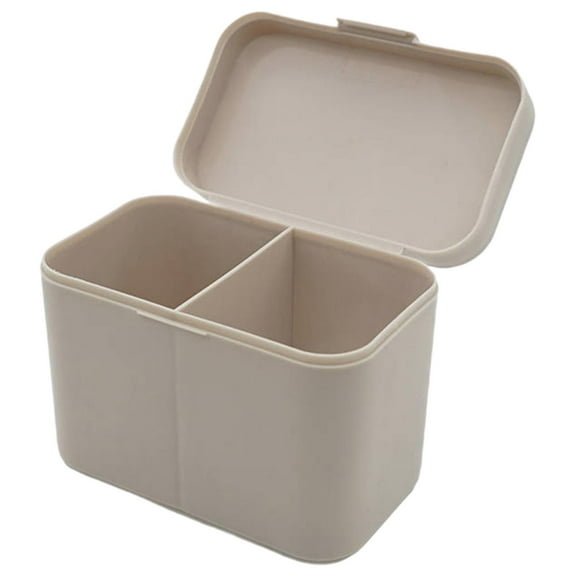 TOOYFUL Cotton Pads Holder Cotton Ball Swab Holder Container Cotton Pad Dispenser Cotton Pad Storage with Lids for Makeup Sponge Brown