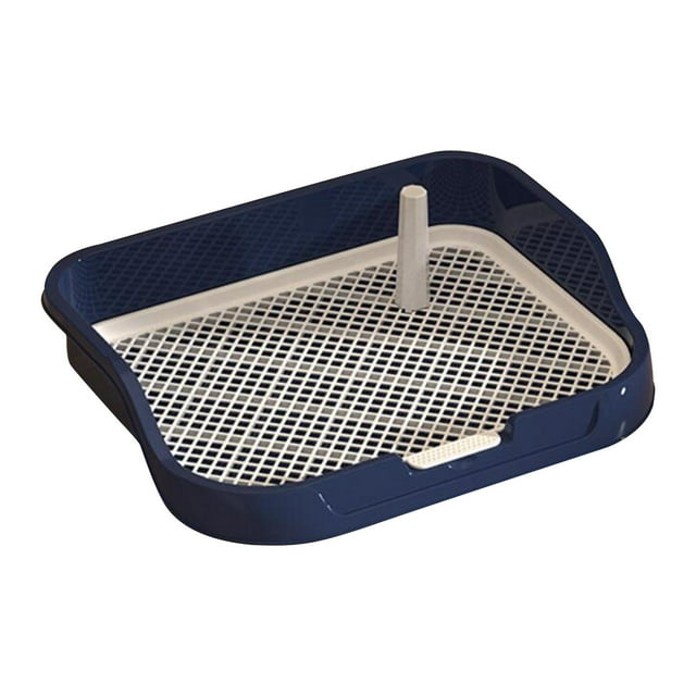 TOOYFUL Dog Potty Pad Mesh Training Toilet Potty Tray with Protection Wall Every Side Dog Toilet for Small and Medium Dogs Cats Puppy Navy