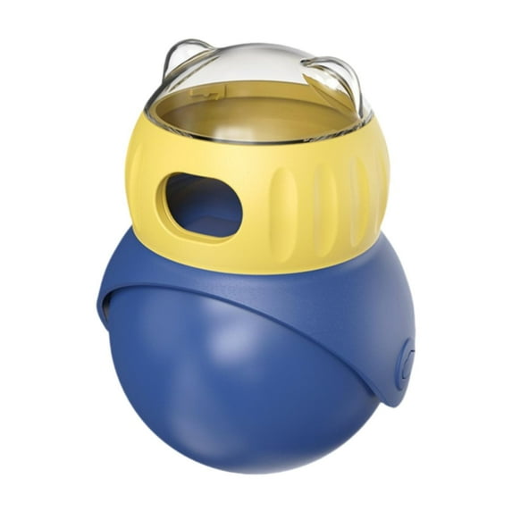 TOOYFUL Dog Treat Dispenser Toy Enrichment Exercise for Cats Leaking Ball Refillable Blue Yellow