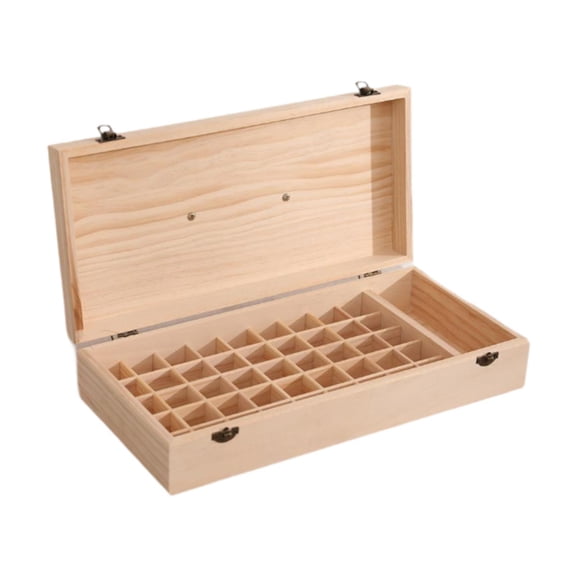 TOOYFUL Essential Oil Carrying Case Oil Display Box Container Cosmetic Display Stand Portable Wooden Case for SPA Salon Home Bathroom