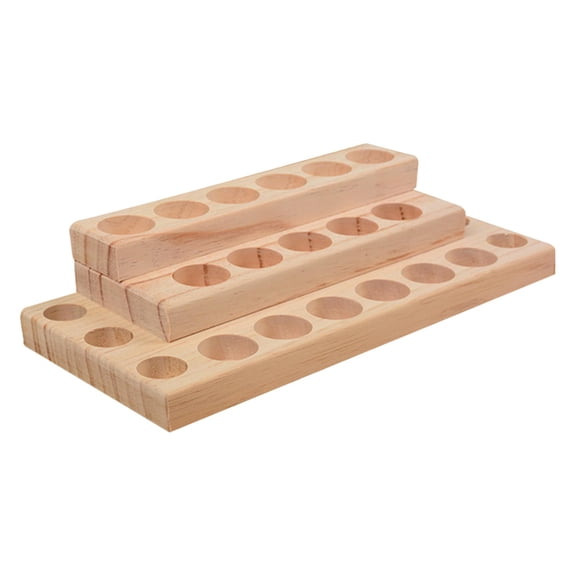 TOOYFUL Essential Oil Display Stand 3 Tiers Countertop Wood Nail Polish Display Holder Essential Oil Holder for Shop Home Living Room
