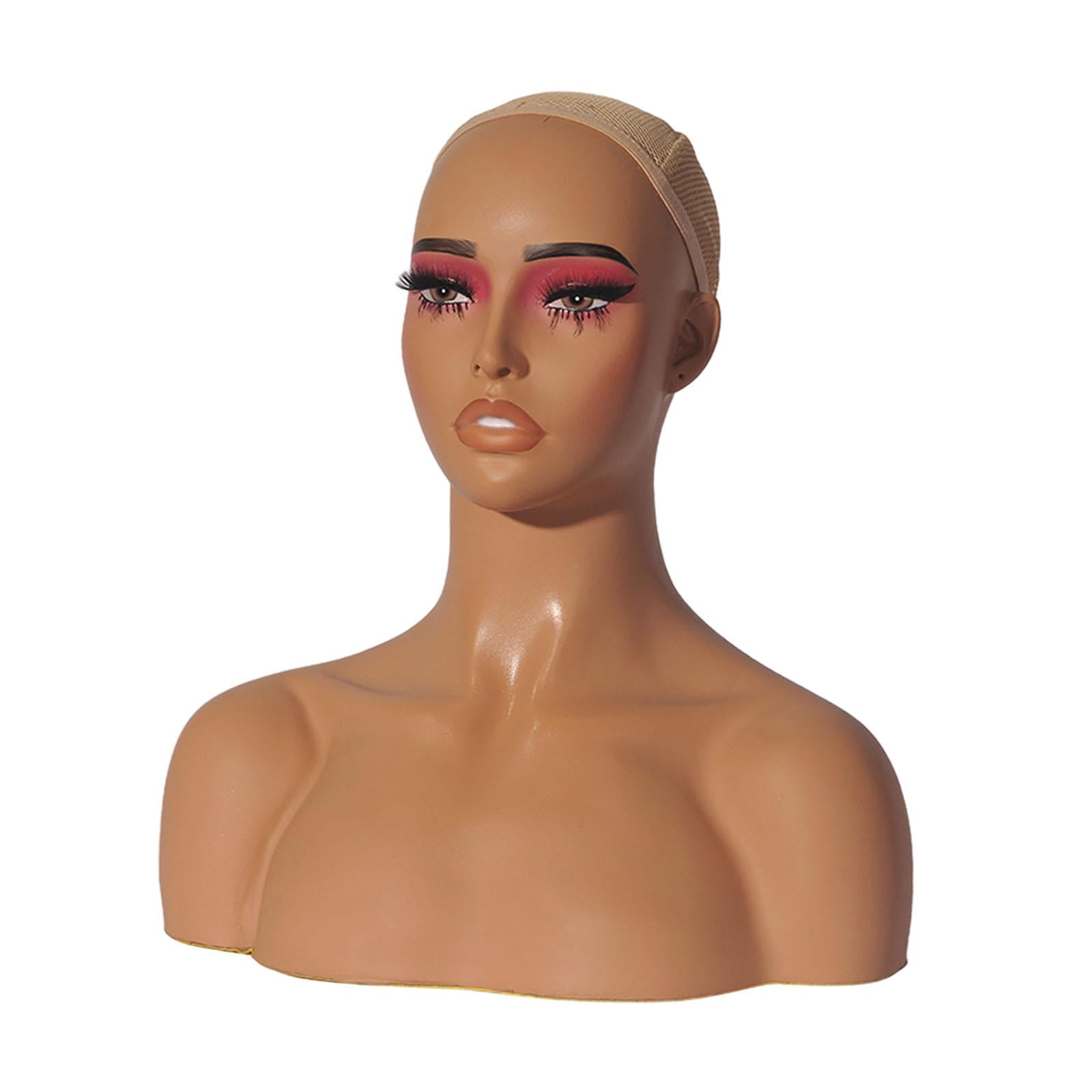 TOOYFUL Female Mannequin Head with Shoulder 16.5inch Tall Realistic