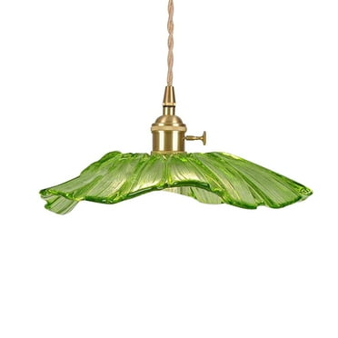 TOOYFUL Flower Pendant Light Classic Hanging Lamp for Kitchen Restaurant Dining Room green