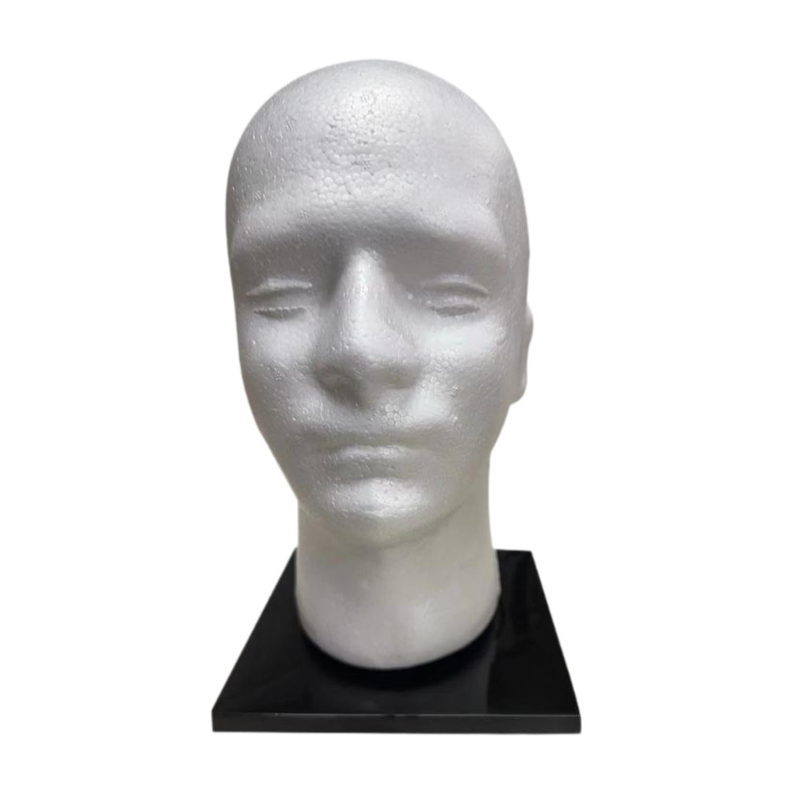 TOOYFUL Foam Mannequin Head,Glasses Hat Display Holder,Lightweight Hairpiece Stand,Manikin Head for Headphone,Home Styling,Barbershop male