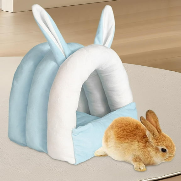 TOOYFUL Guinea Pig Cave Beds Rabbit Bed House Nest Comfortable Winter Warm Small Animal Hideout Bunny Bed for Bunny Ferret Chinchilla blue