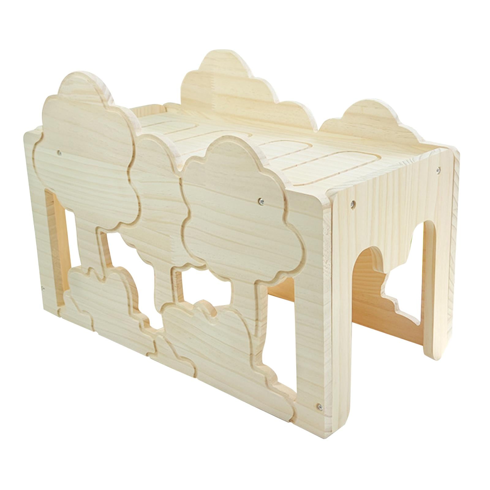 TOOYFUL Habitat Decor Sleeping Nest Solid Wood Hamster Hideout Small Pets Activity Toy for Gerbil Hedgehog Hiding I