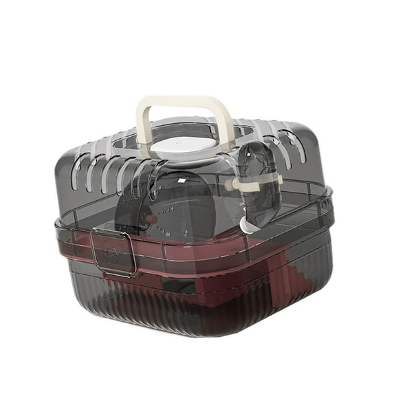 TOOYFUL Hamster Cage Transport Box with Light Handle in The Event of A Small Portable Cage for Pets with Water Bottle for Bunny Mouse Pink