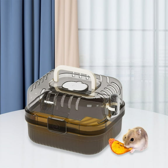 TOOYFUL Hamster Cage Transport Box with Light Handle in The Event of A Small Portable Cage for Pets with Water Bottle for Bunny Mouse Yellow