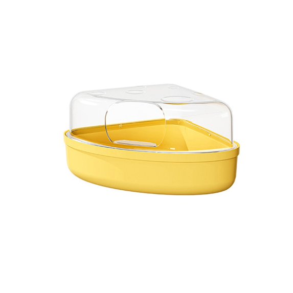 TOOYFUL Hamster Sand Bath Box,Gerbil Sand , Hamster Bed, Cage Accessory Small Animal Toilet for Chinchilla Mice Small Animals Small Yellow