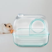 TOOYFUL Hamster Sand Bathtub Toilet Hamster Bathing Basin Transparent Removable Hamster Bathroom Toilet Sand Container for Digging for Hedgehogs blue