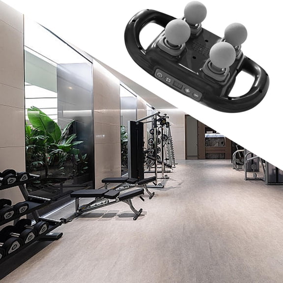 TOOYFUL Handheld Massage Machine 6 Gears with 4 Massage Heads for Neck Legs Shoulder Black