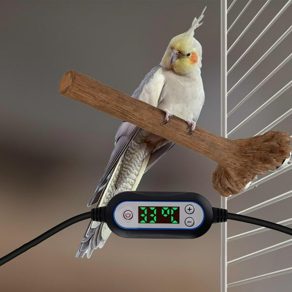 TOOYFUL Heating Bird Perch Bird Cage Heater, Bird Cage Accessory, Resin Bird Warmer Branch for Large Medium Finch Cockatiel Lovebirds