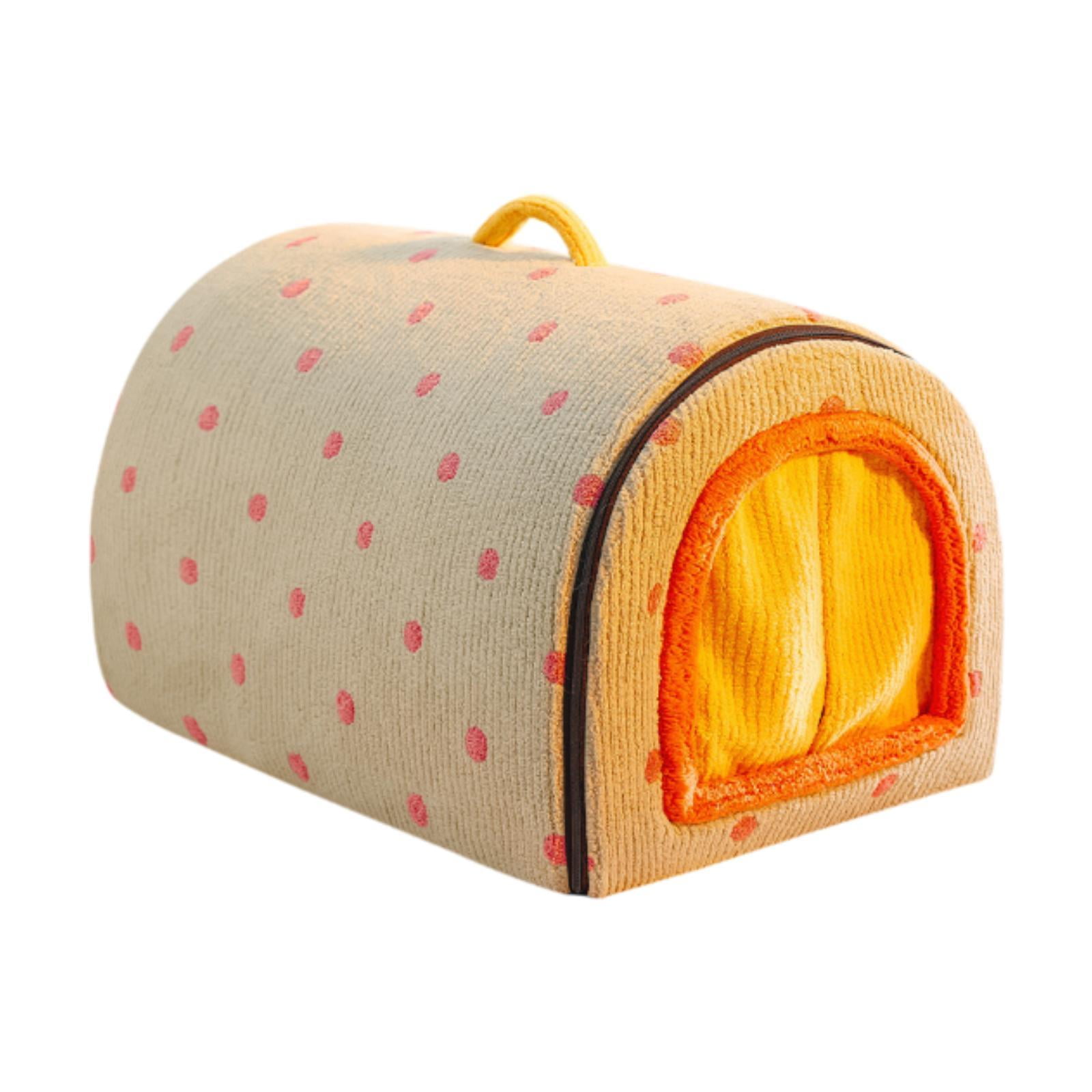 TOOYFUL Indoor Pet House Enclosed Warm Bed House Soft Portable Handle Indoor Washable Dog House Kennel Bed for Poodle Puppy Chihuahua blue