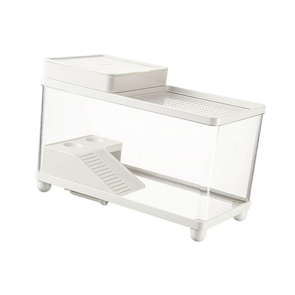 TOOYFUL Large Turtle Tank Multifunction Turtle Habitat Box for Tortoises Snake Gecko White