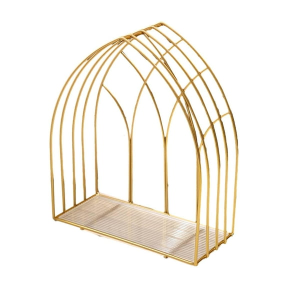 TOOYFUL Leaf Shaped Dresser Organizer Dessert Display Stand Dresser Desktop Antique Lipstick Bathroom Makeup Organiser Cosmetic Rack 1 tier