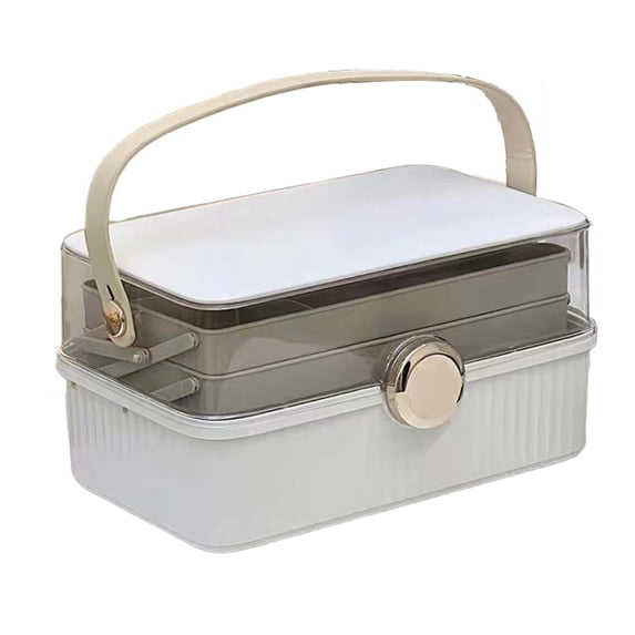 TOOYFUL Makeup Train Case Portable Makeup Bag Gift Beauty Tool Multifunctional Beauty Cosmetic Box Vanity Case for Toiletry Cosmetics white