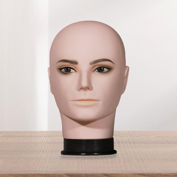 TOOYFUL Male Bald Mannequin Head Training Head Model Makeup Doll Head,Multipurpose,Manikin Head,Hat Display Rack Glasses Hat