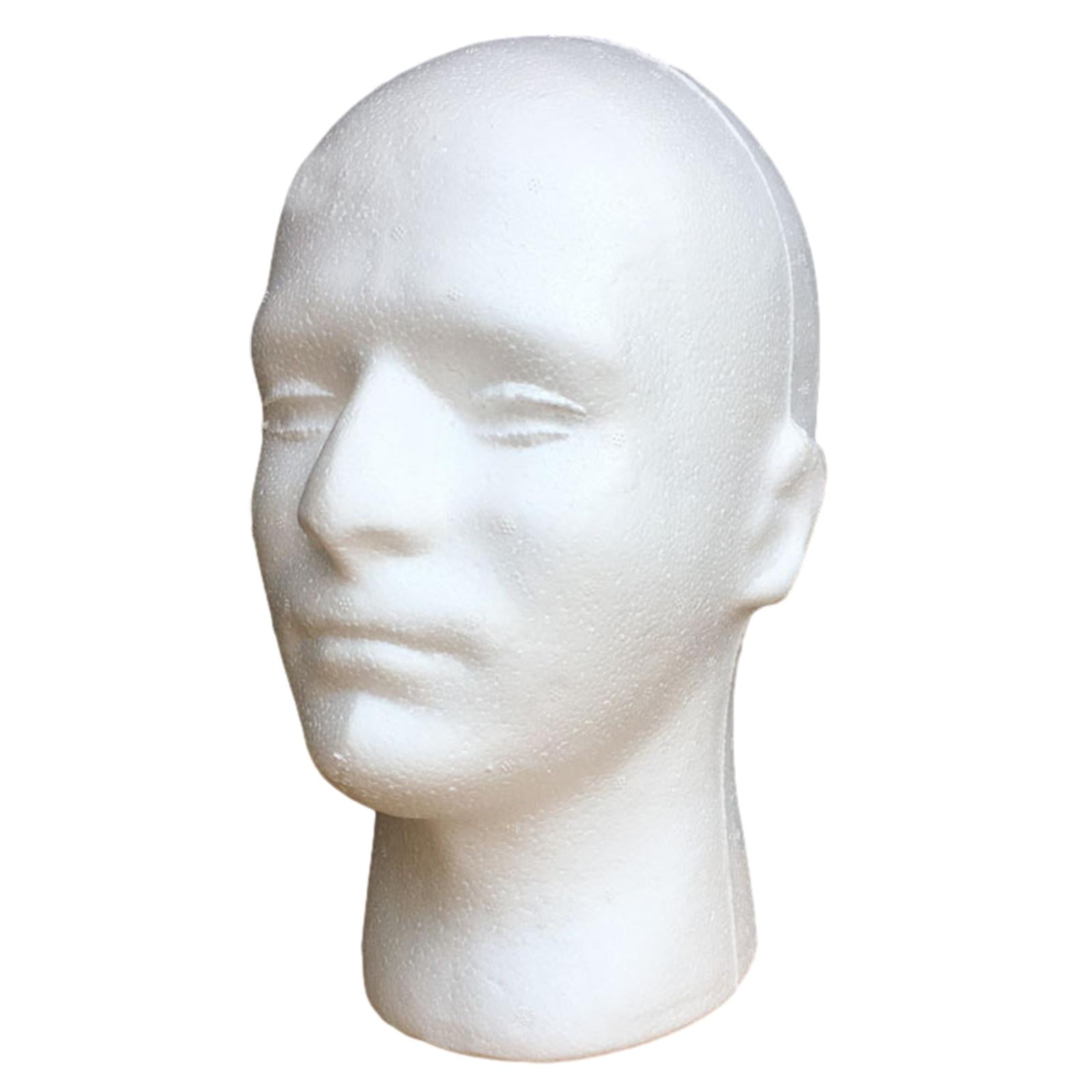 TOOYFUL Male Mannequin Head Round Base Lightweight Foam Wigs Head Model and Display Hair, Hats and Hairpieces for Glasses Headset Wigs