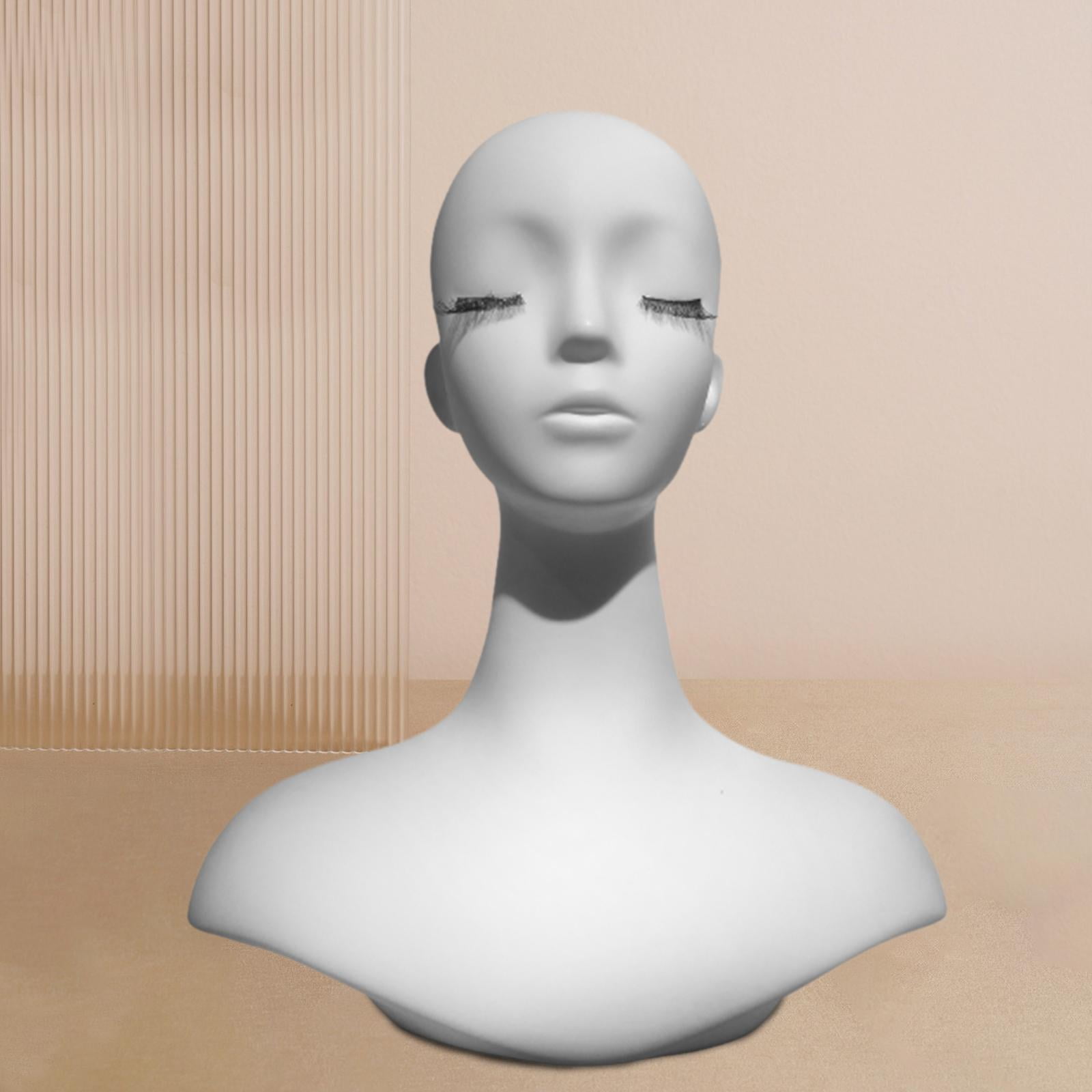 TOOYFUL Mannequin Head Holder Multipurpose Display Rack with Shoulder Female Head Rack for Scarf Hairpieces Earrings Hats Jewelry