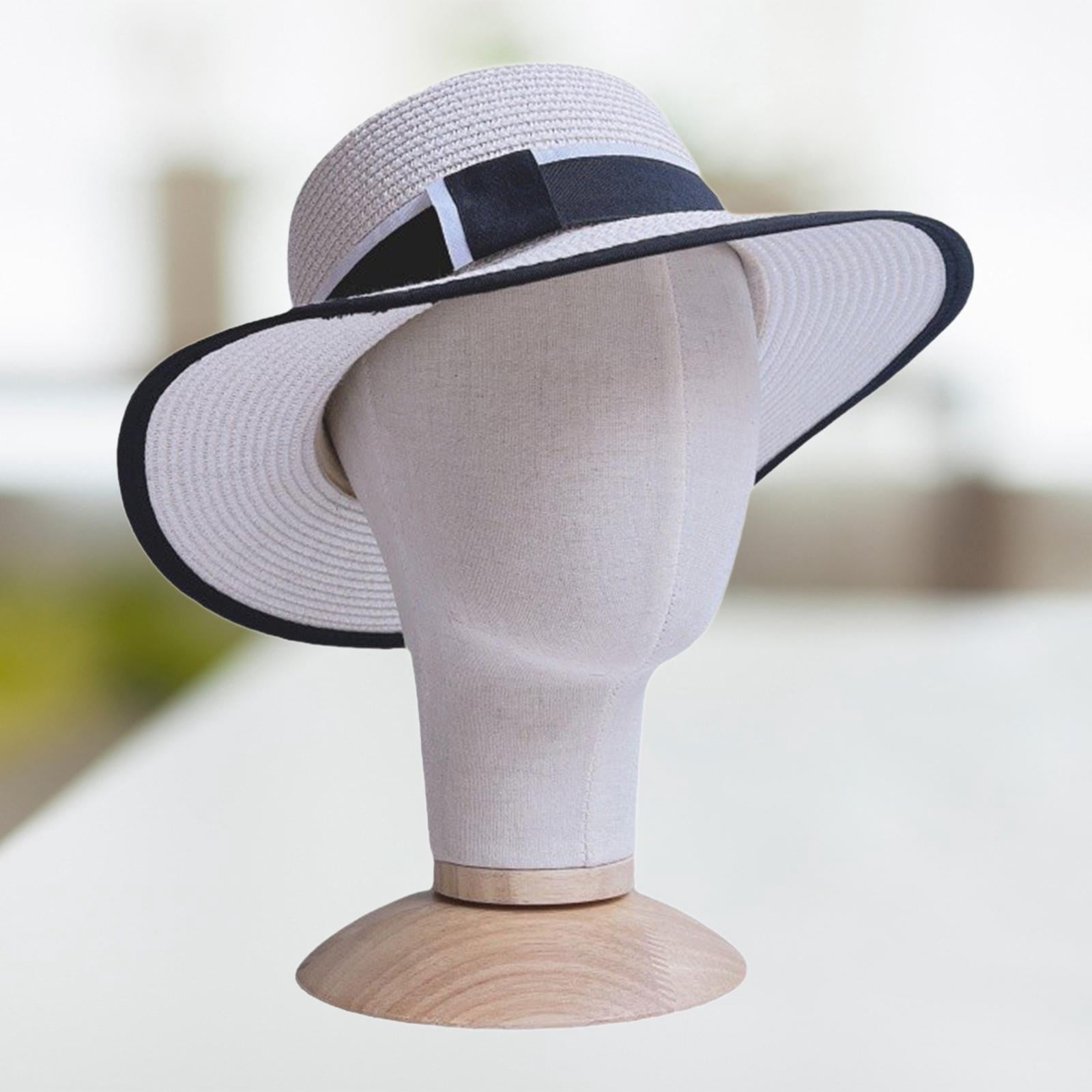 TOOYFUL Mannequin Head Model, Hat Display Stand with Base, Stand , Storage Hanger for Headwear Scarf Shopping Mall Barbershop