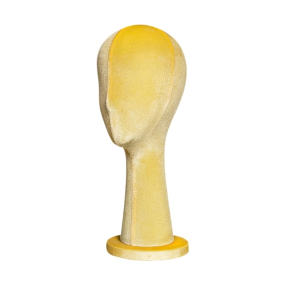 TOOYFUL Mannequin Head Model Hats Display Stand Headphones Rack Portable Velvet Head Dress Form Caps Storage Rack for Jewelry Hat Yellow