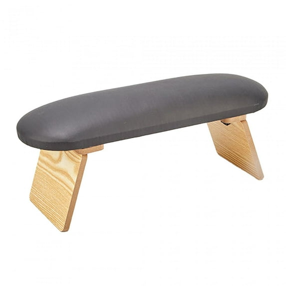 TOOYFUL Nail Arm Rest Cushion Hand Cushion Portable Mat Practical Wood Base Washable Manicure Hand Rest Collapsible for Desk Nail Art Black