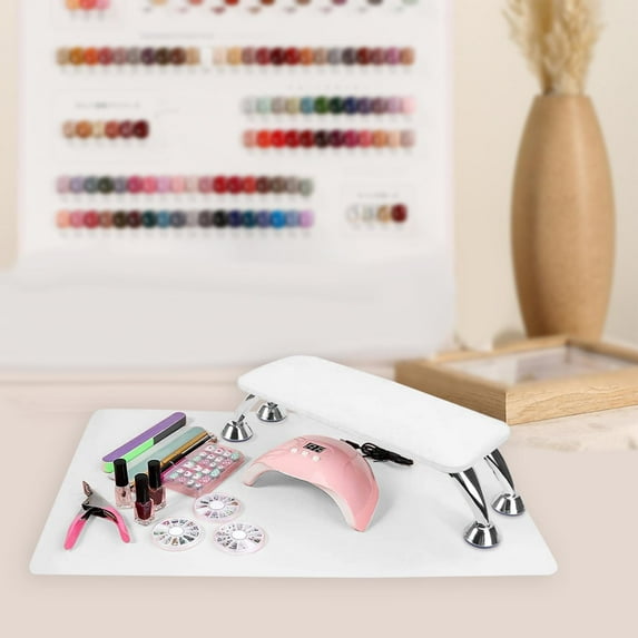 TOOYFUL Nail Arm Rest, PU Leather Manicure Hand Pillow with Pad, Professional Nail Rest Cushion Table Desk Station for Acrylic Nails White