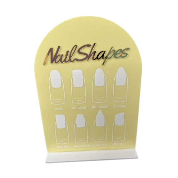 TOOYFUL Nail Art Display Board,Nails Tips Display Board,Nail Art Tip DIY Portable Acrylic Salon Nail Color Board Display Polish Board yellow