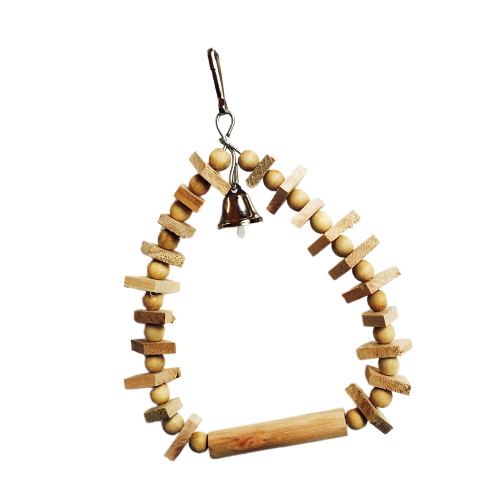 TOOYFUL Parrot Perch Stand Bird Parrot Chewing Toys Wooden Blocks ... - Wooden Perch Socialization Toys For Macaw Cages