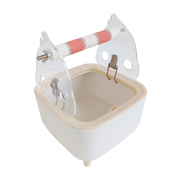 TOOYFUL Parrot Training Toilet Stand Fixed Point Excretion Perch Bird Gym Bite Toys Multifunction Small Bird Perch for Cockatoo Macaw , Orange