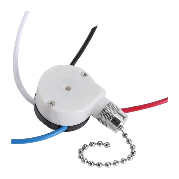 TOOYFUL Pull Chain Switch 3 Speed 4 Wire Replacement Part Wall Lamp Fixtures Versatile, with 4 Preinstalled Wires, Control Wall Light Silver