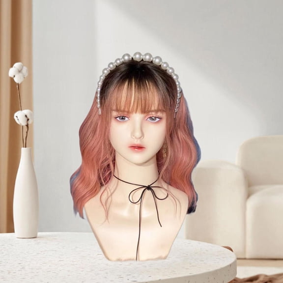TOOYFUL Realistic Female Mannequin Head with Makeup Stable Multifunctional Holder Display Stand Manikin PVC Head for Hats