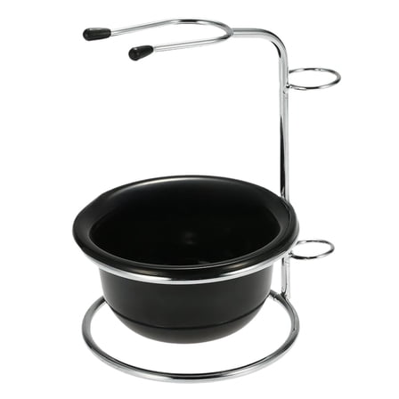 TOOYFUL Shaving Bowl,Stainless Steel,Shaving Cup,with Stand,Portable,Smooth,Shave Soap Cup Shaving Mug for Husband Birthday Men Gifts black