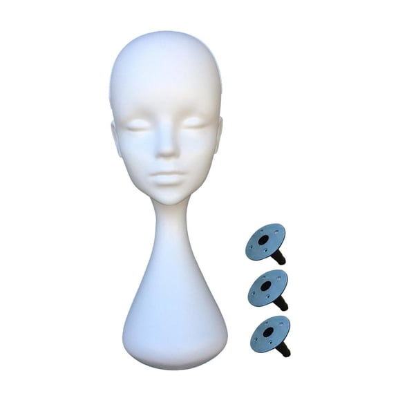 TOOYFUL Shop Window Puppetop Model Hair -piece Stand Display Display Head Multi -purpose s Head Manicin Head for Glasses Jewelry Shopping Center With bottom cover