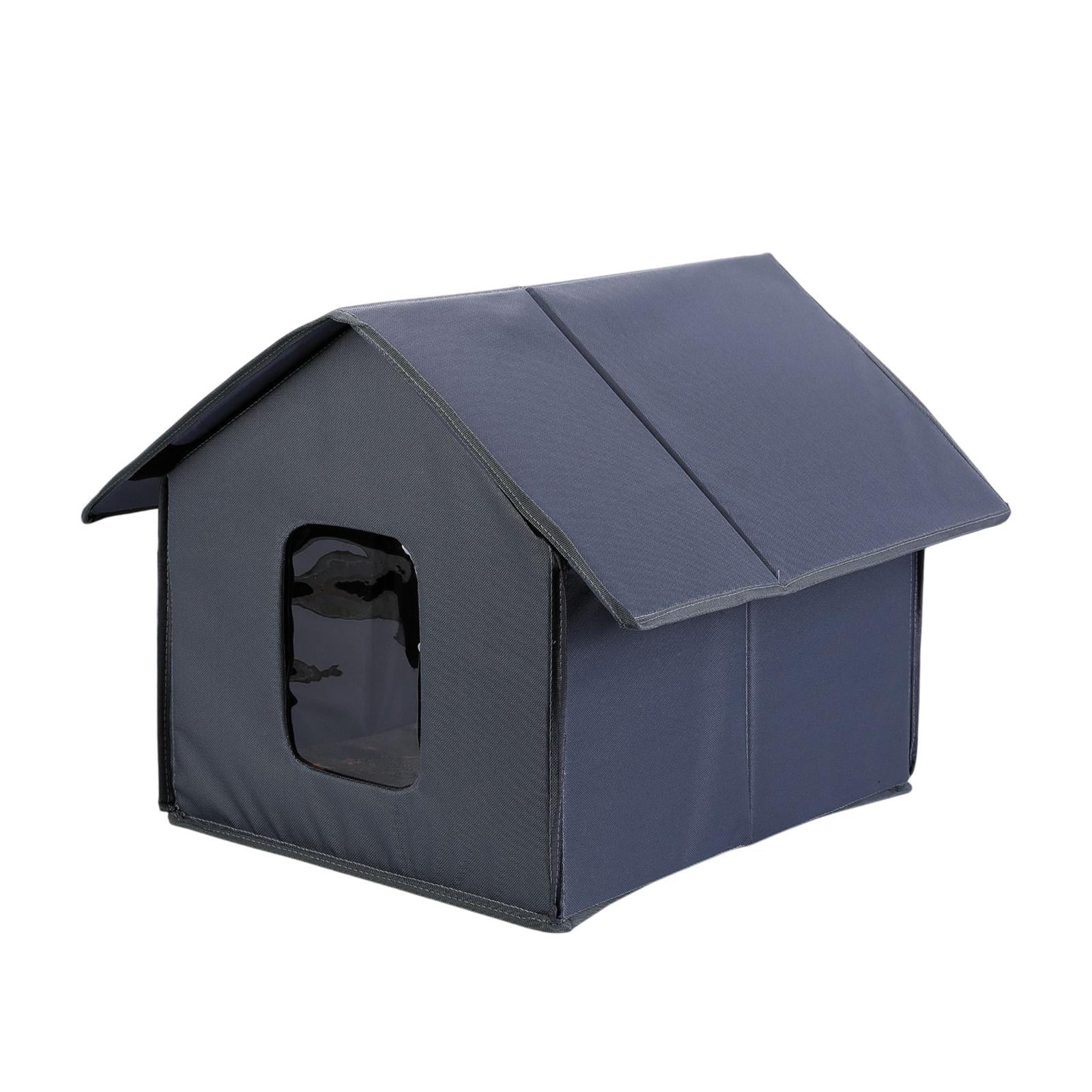 TOOYFUL Stray Cat Shelter Dog House Warm Dog Bed Outdoor Cat House for Puppy Dog Cat Gray Pointed Top