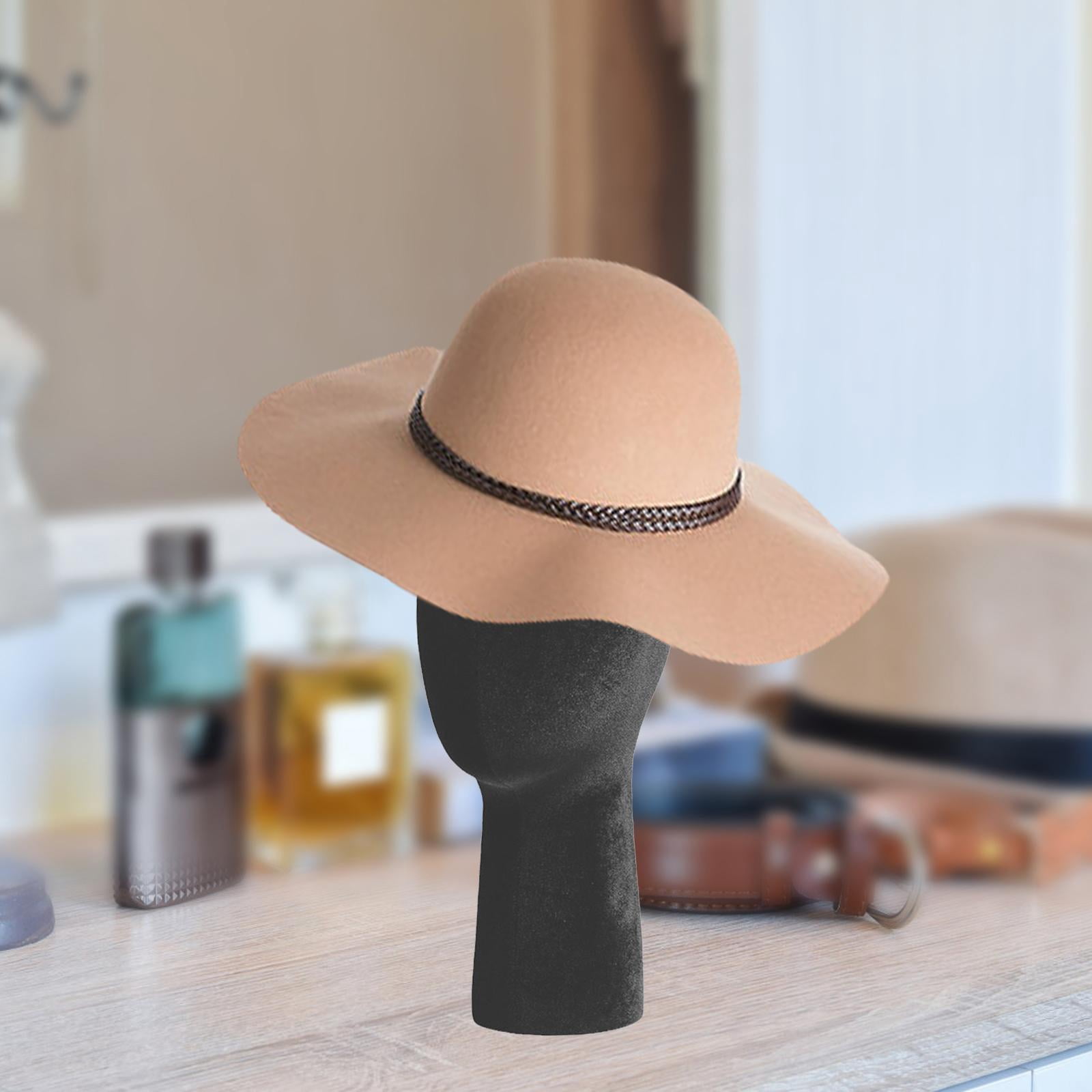 TOOYFUL Training Mannequin Head Styling Tools Stable Round Base Hair Display Stand Glasses Holder Display for Cap Headset Hat Headband black