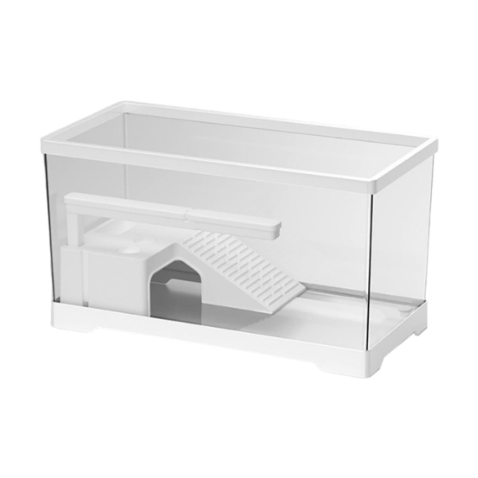 TOOYFUL Turtle Tank Aquarium Reptile Habitat Feeding Box Terrapin Resting Turtle Habitat Turtle Terrarium Indoor Decor Pets Accessory white