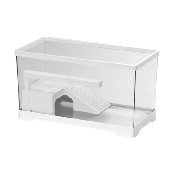 TOOYFUL Turtle Tank Aquarium Reptile Habitat Feeding Box Terrapin Resting Turtle Habitat Turtle Terrarium Indoor Decor Pets Accessory white