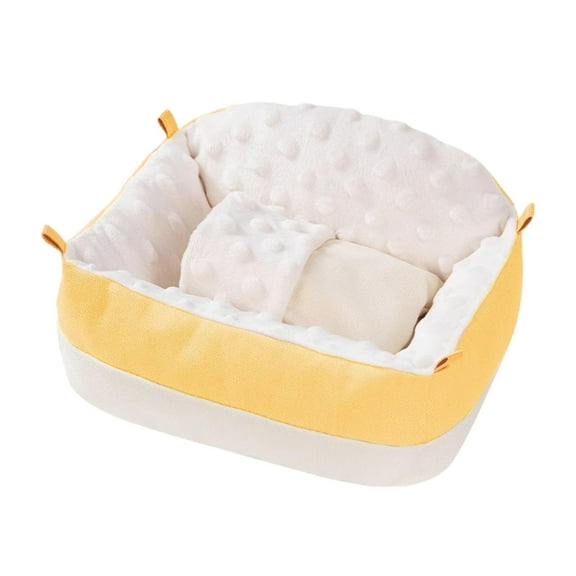 TOOYFUL Warm Hamster Nest, Sugar Glider Hammock, Hamster Hanging Bed, Soft Small Animal Cage, Guinea Pig House for Sugar Gliders Sleeping Yellow