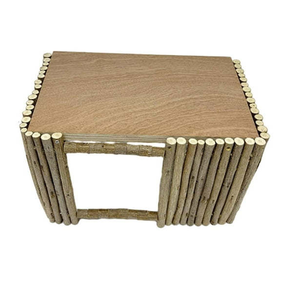 TOOYFUL Wooden Hamster Hideout House, Smalll Animals Hideout Small Animal Hideout Hut Nesting Habitat Nest Cabin for Chinchilla Mouse 31.5cmx20.5cmx19cm