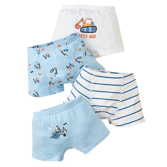 TOOYOU 4 Pack Boys Underwear Boxer Briefs Soft Dinosaur Trunks Toddler Lightweight Underpants Set Panties 4Pcs Multipack Size 4-5 Years