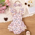 thumbnail image 1 of TOOYOU Baby Girl Bodysuits Cheap Toddler Girl Onesies Dress Ribbed Ruffle Bowknot Skirt Jumpsuit Cute Summer Clothes+Headband Breathable Rompers Pink Size 9-12 Months, 1 of 9