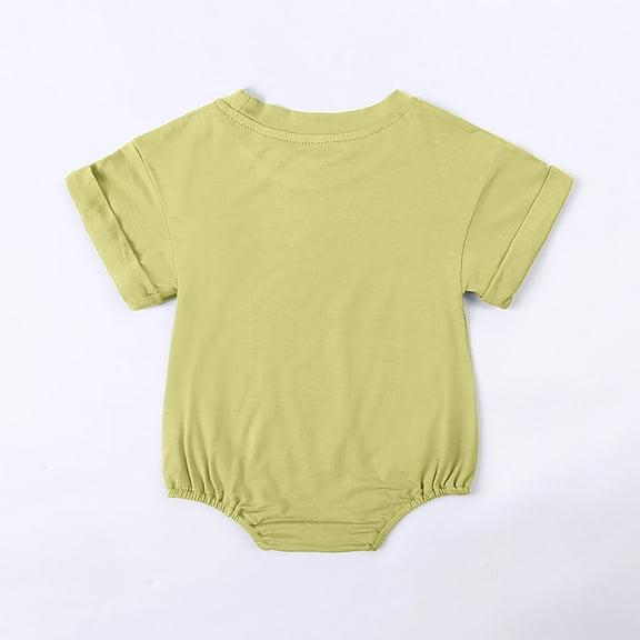 TOOYOU Baby Girl Bodysuits Cheap Toddler Girl Onesies Short Sleeve Solid Jumpsuits Breathable Rompers Green Size 6-12 Months