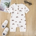 thumbnail image 1 of TOOYOU Baby Girl Bodysuits Cheap Toddler Girl Onesies Short Sleeved Rainbow Print Jumpsuit Summer Cozy Baby Girl Romper Black Size 12-18 Months, 1 of 7